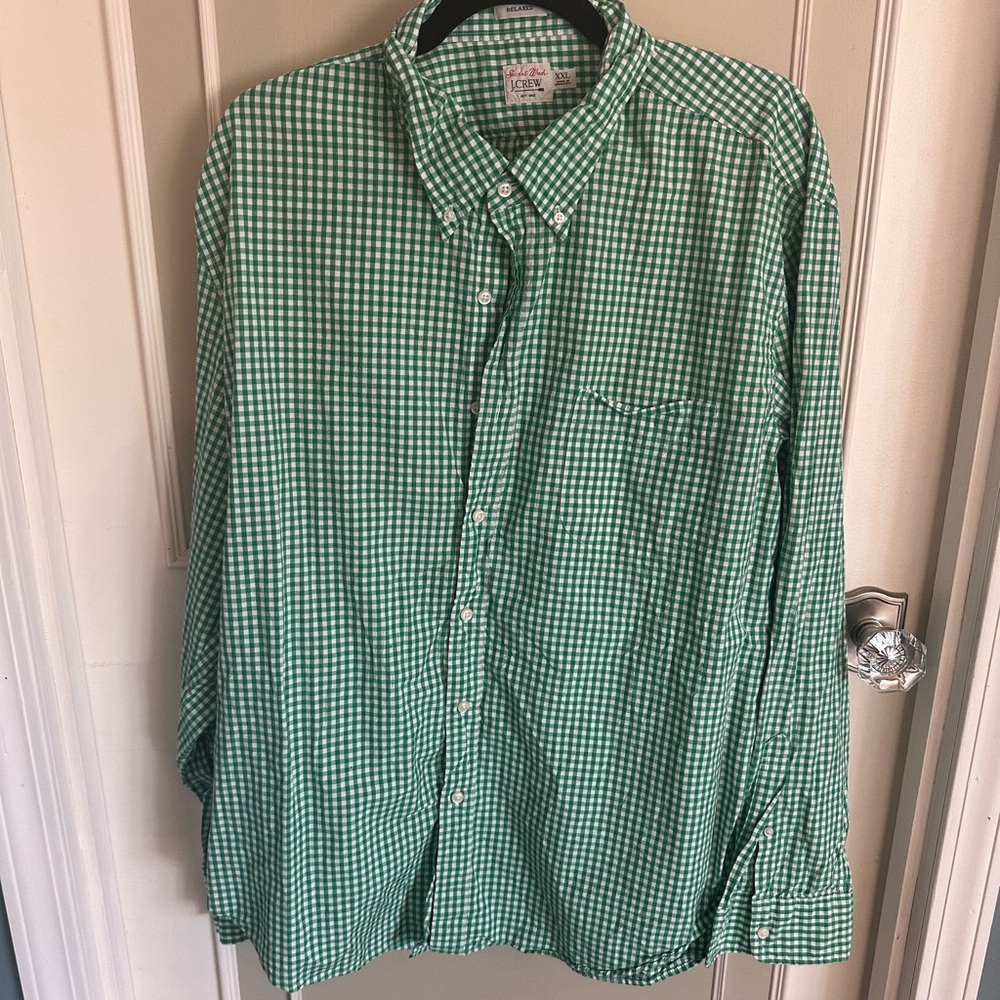 J. Crew Green Gingham Men's Shirt